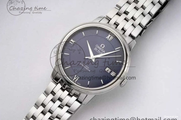 0716 De Ville SS DIWF 1:1 Best Edition Deep Blue Dial SS Markers on SS Bracelet MIYOTA TravelReady 7849